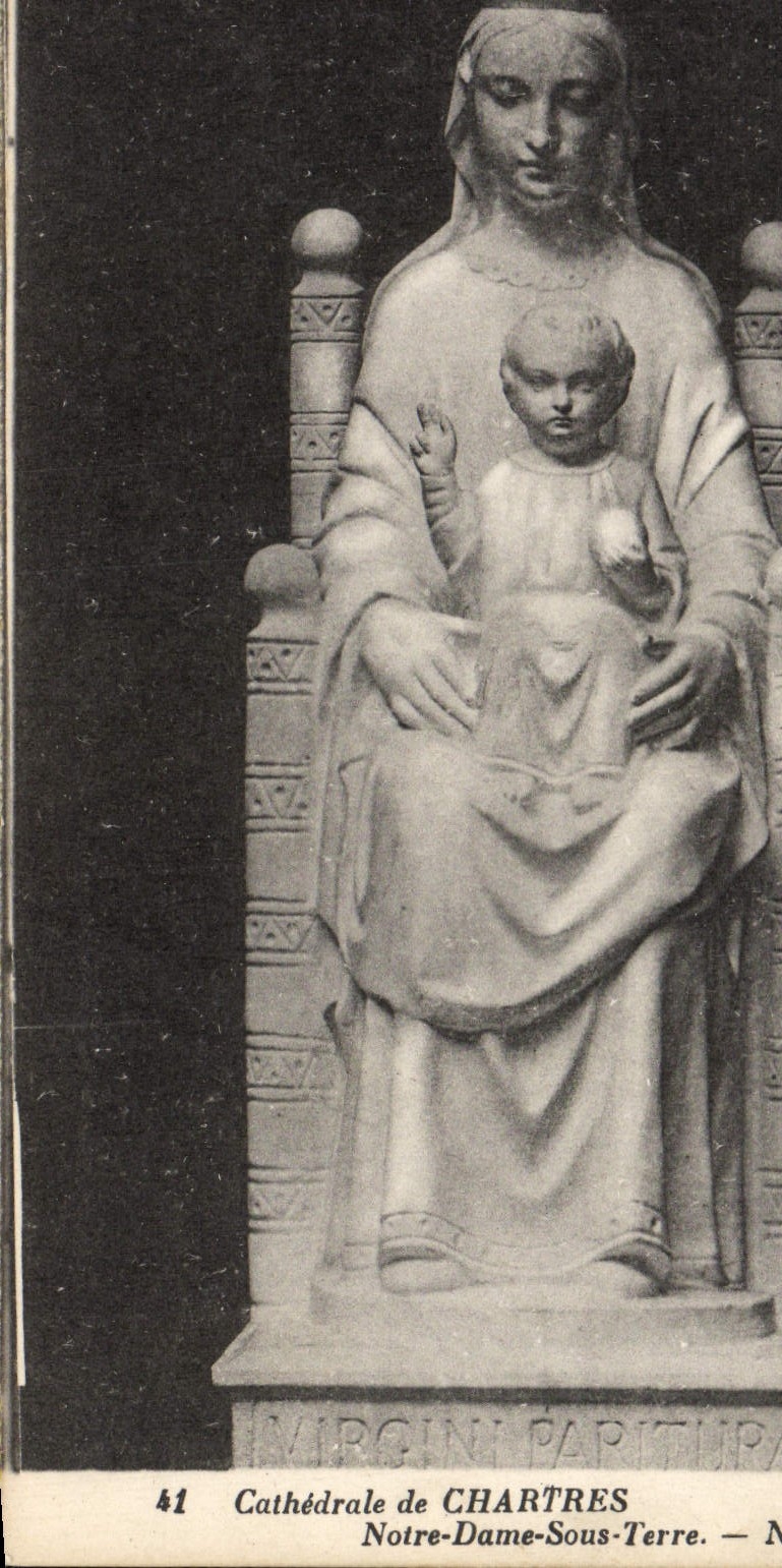 Catedral de la POSTAL de la VENDIMIA de Chartres Notre Dame bajo tierra