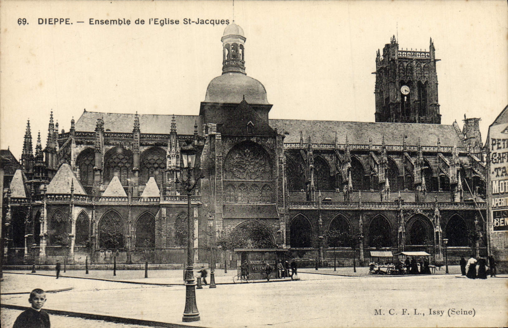 POSTAL Dieppe de la VENDIMIA junto del St Jacques de la iglesia