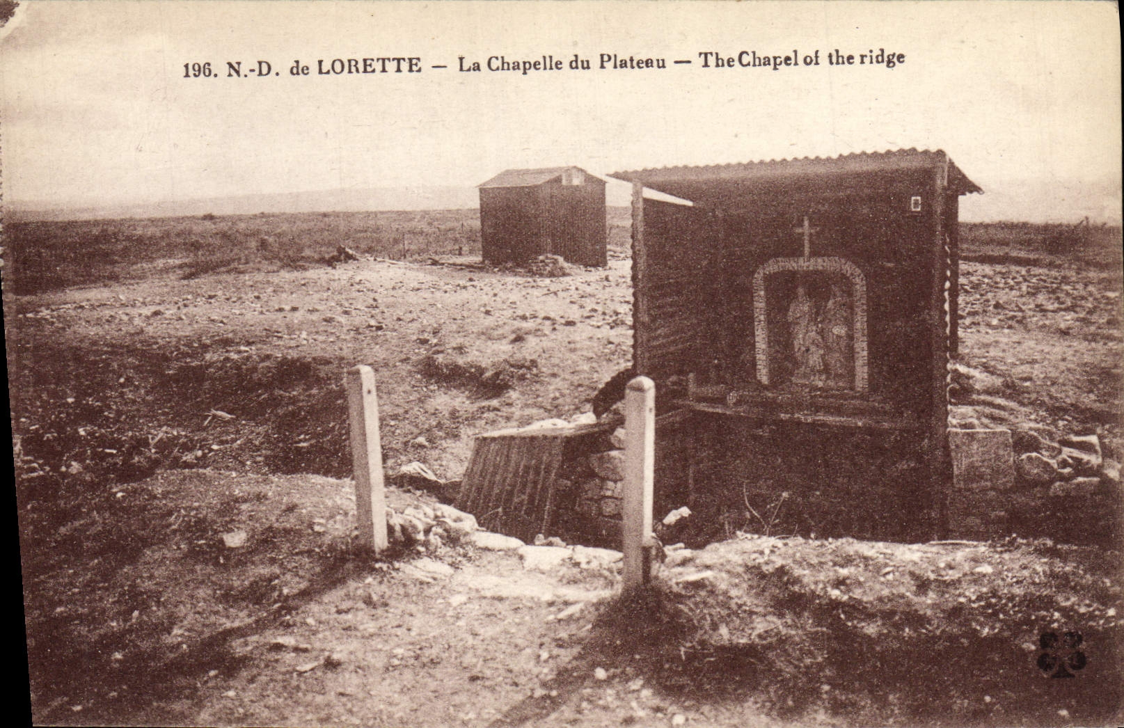 VINTAGE POSTCARD NR D of Lorette La Chapelle of the Militaria Plate