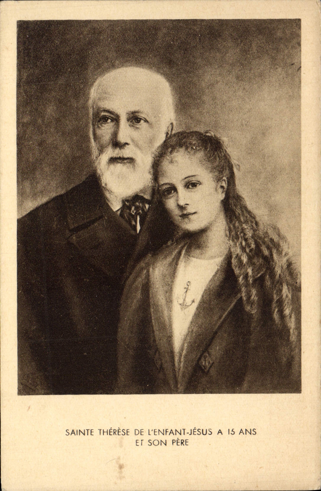 VINTAGE POSTCARD Sainte Therese of the Jesus Child has 15 Years and Its Father
