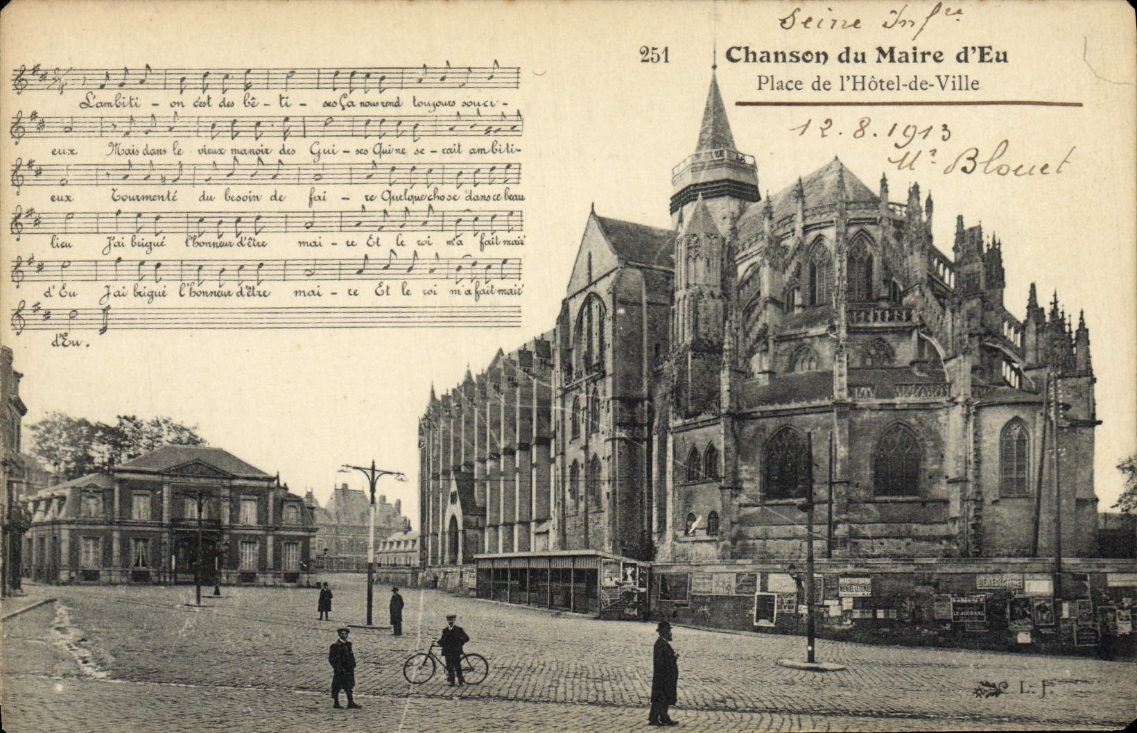 CPA Chanson du Maire D'Eu Place de L'Hotel de Ville
