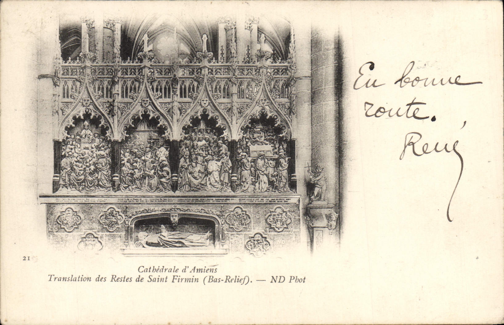 VINTAGE POSTCARD Cathedral Of Amiens Translation of the Remainders of Firmin Saint