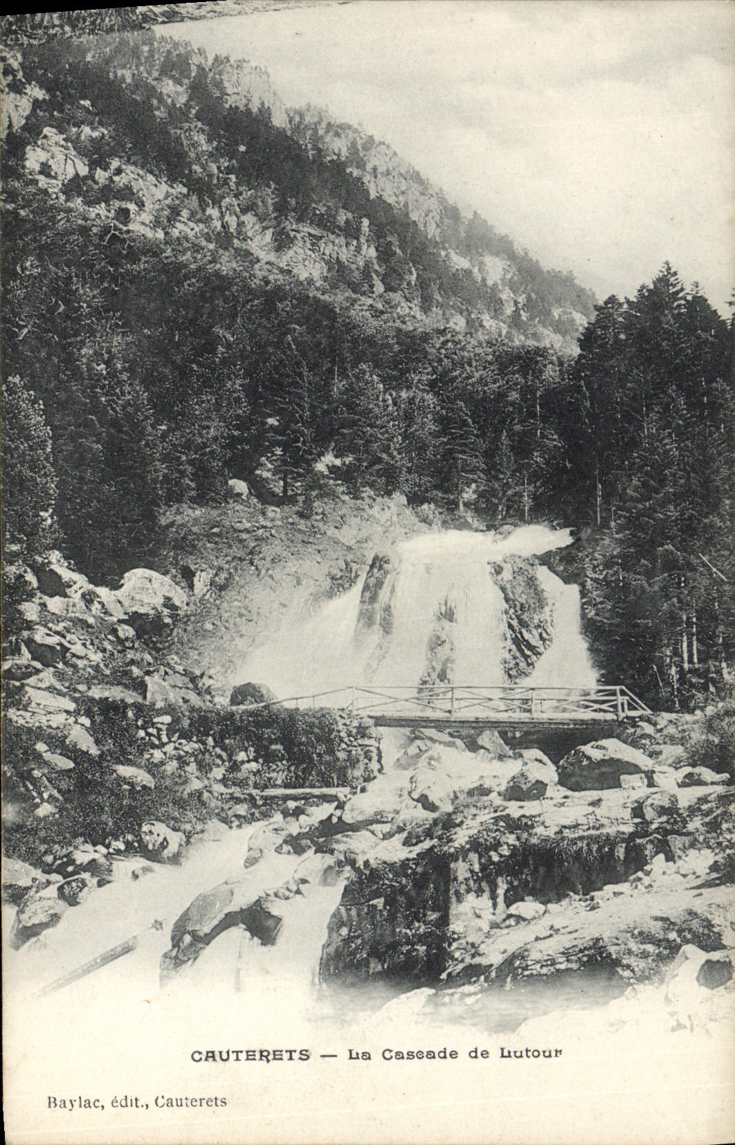 VINTAGE POSTCARD Cauterets the Cascade of Lutour