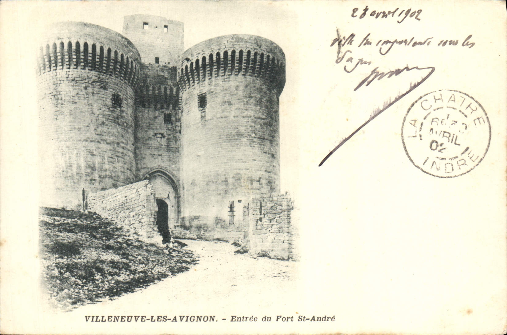 VINTAGE POSTCARD Villeneuve Vignon Strong St Andre