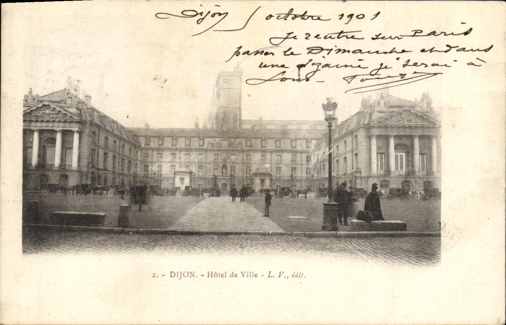 VINTAGE POSTCARD Dijon Town hall