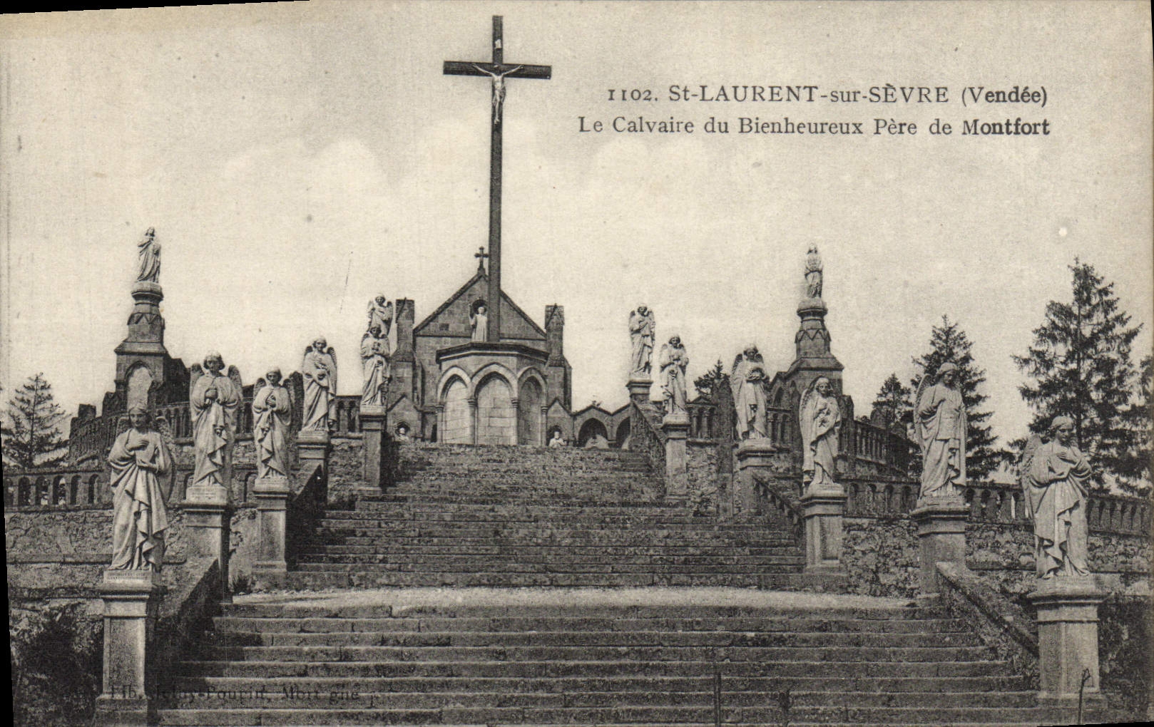 La POSTAL St Laurent de la VENDIMIA encendido separa el martirio de Pere feliz de Montfort