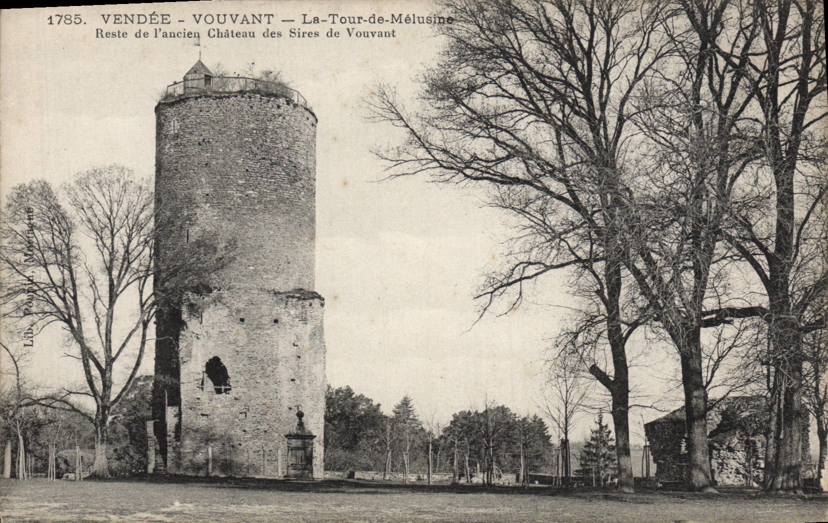 La POSTAL de la VENDIMIA el Vendée Vouvant la torre de Melusine sigue siendo castillo viejo de los señores de Vouvant