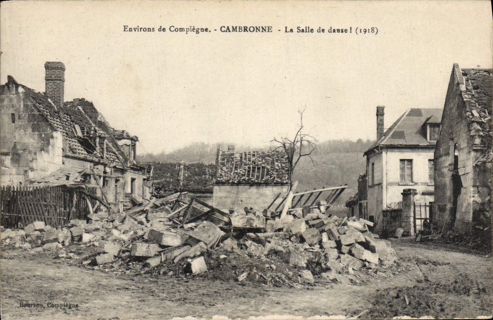 Alrededores de la POSTAL de la VENDIMIA de Compiegne Cambronne el cuarto de la danza de Militaria