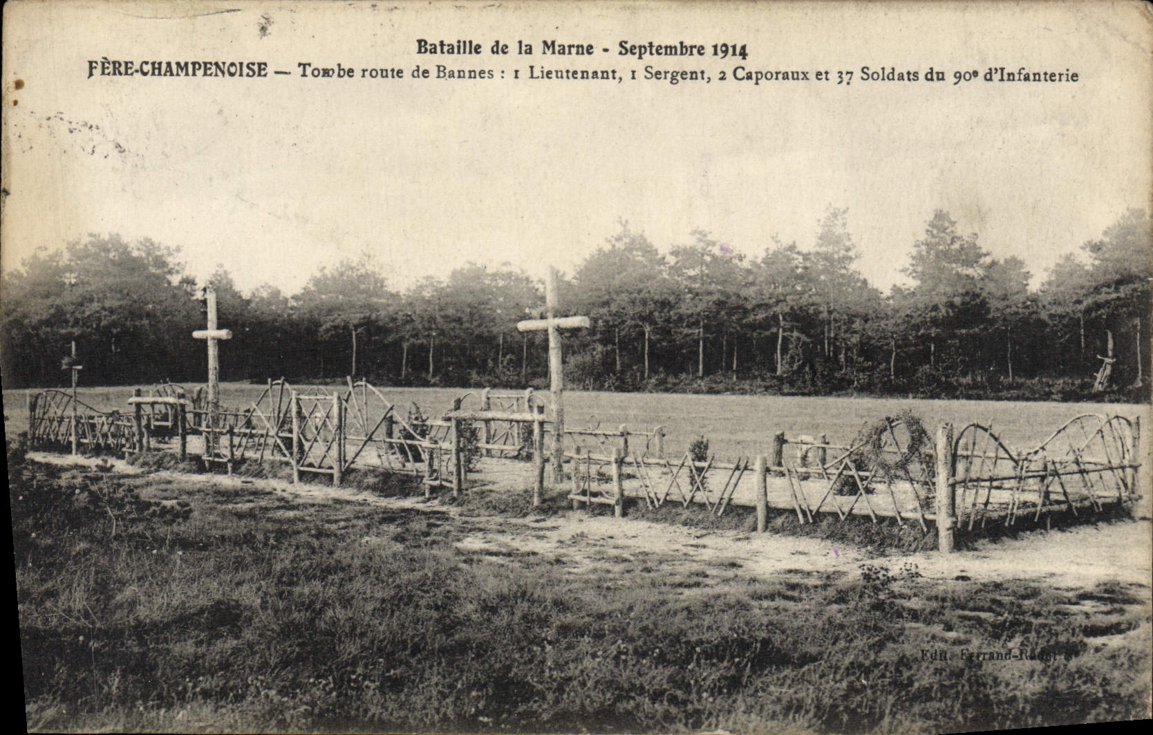 VINTAGE POSTCARD Fere Champenoise Falls Road from Militaria Hampers