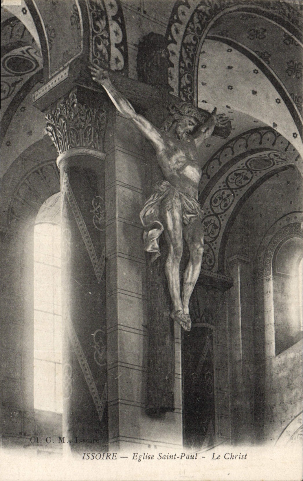 VINTAGE POSTCARD Issoire Saint Paul Church Christ