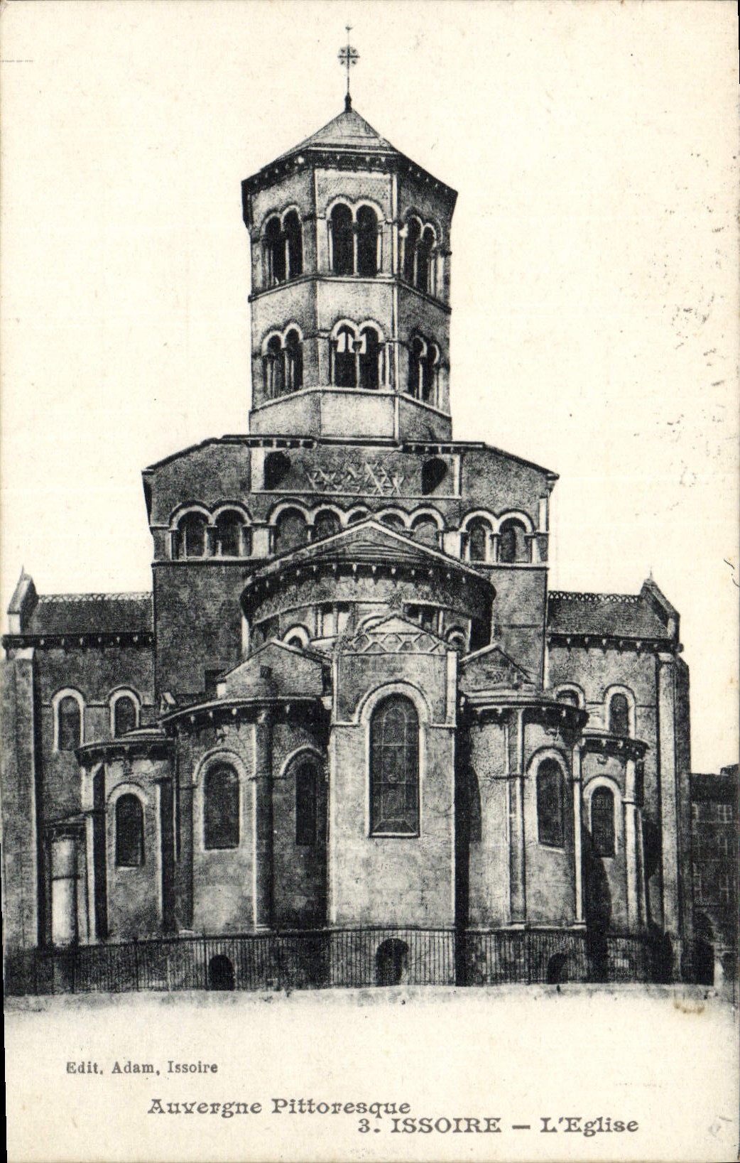 VINTAGE POSTCARD Issoire the Church