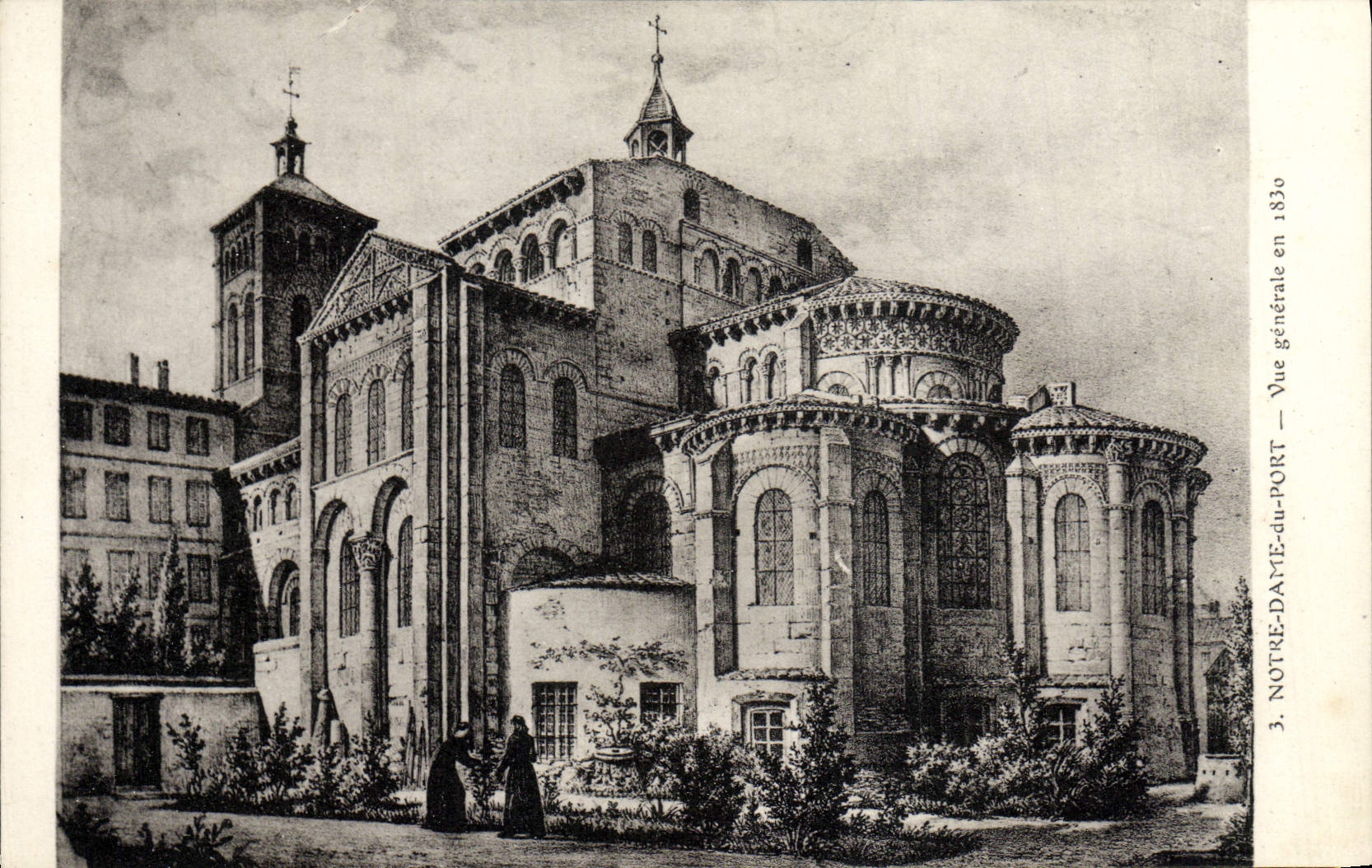VINTAGE POSTCARD Notre Dame of the Port View in 1830