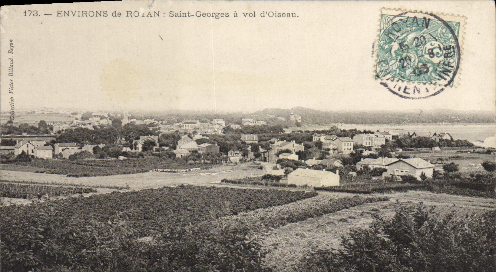 VINTAGE POSTCARD Surroundings of Holy Royan Georges as the crow flies