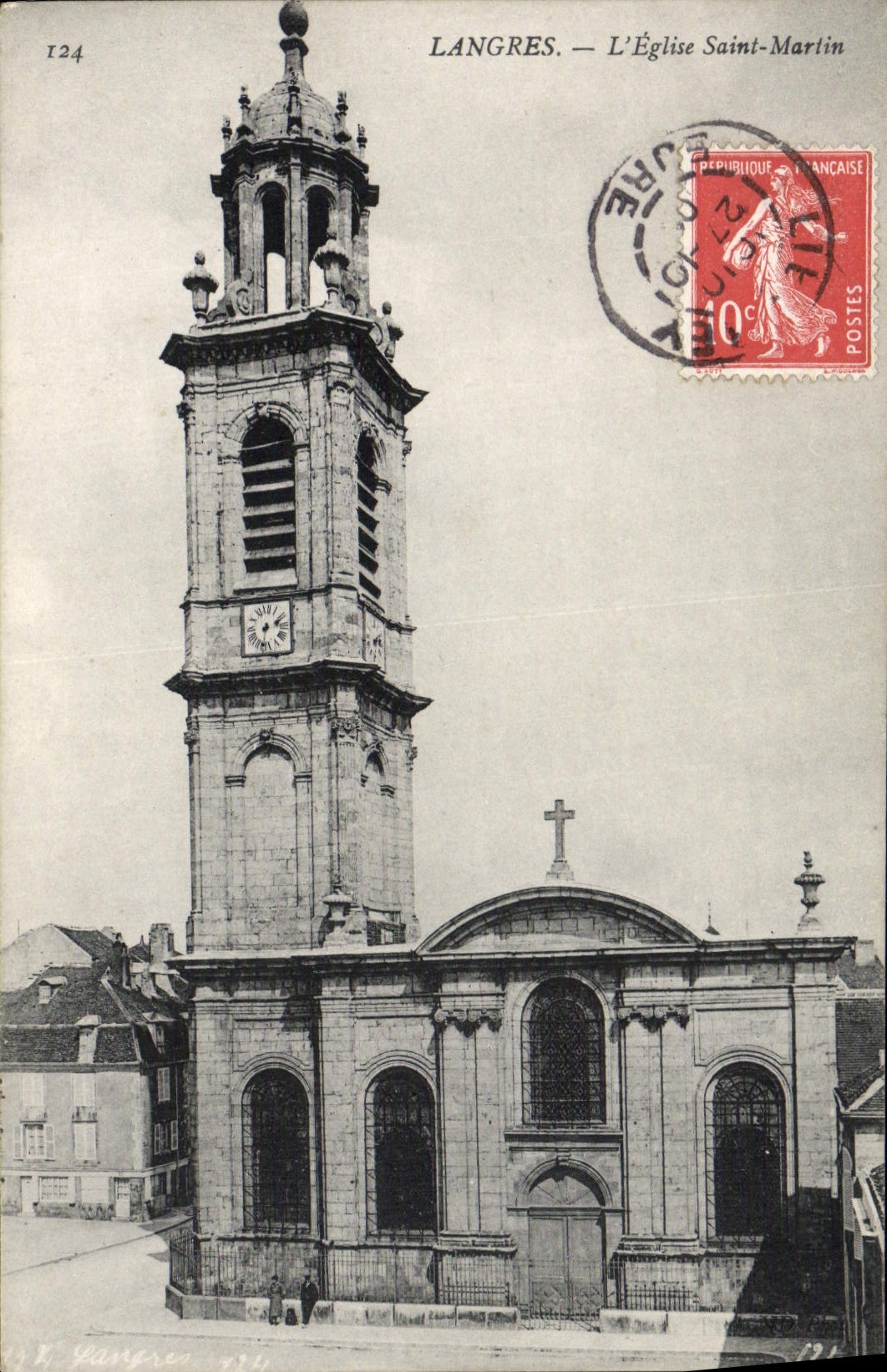 VINTAGE POSTCARD Langres the Church Holy Martin