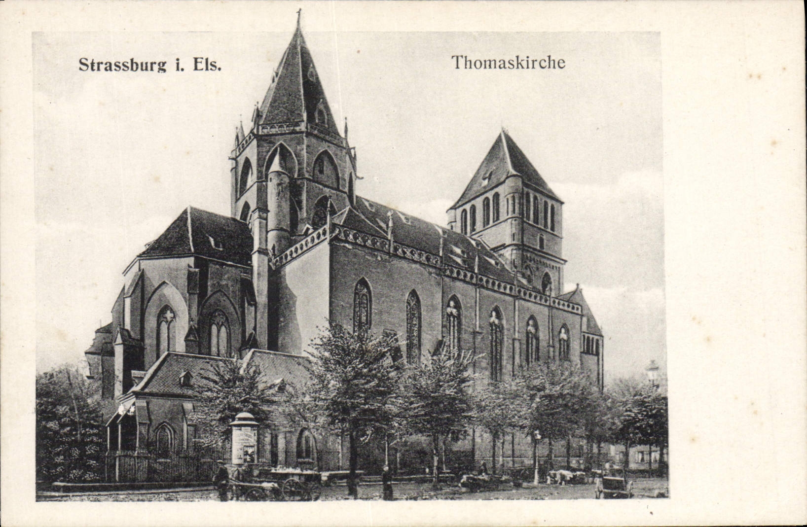 POSTAL Estrasburgo Ets Thomaskirche de la VENDIMIA