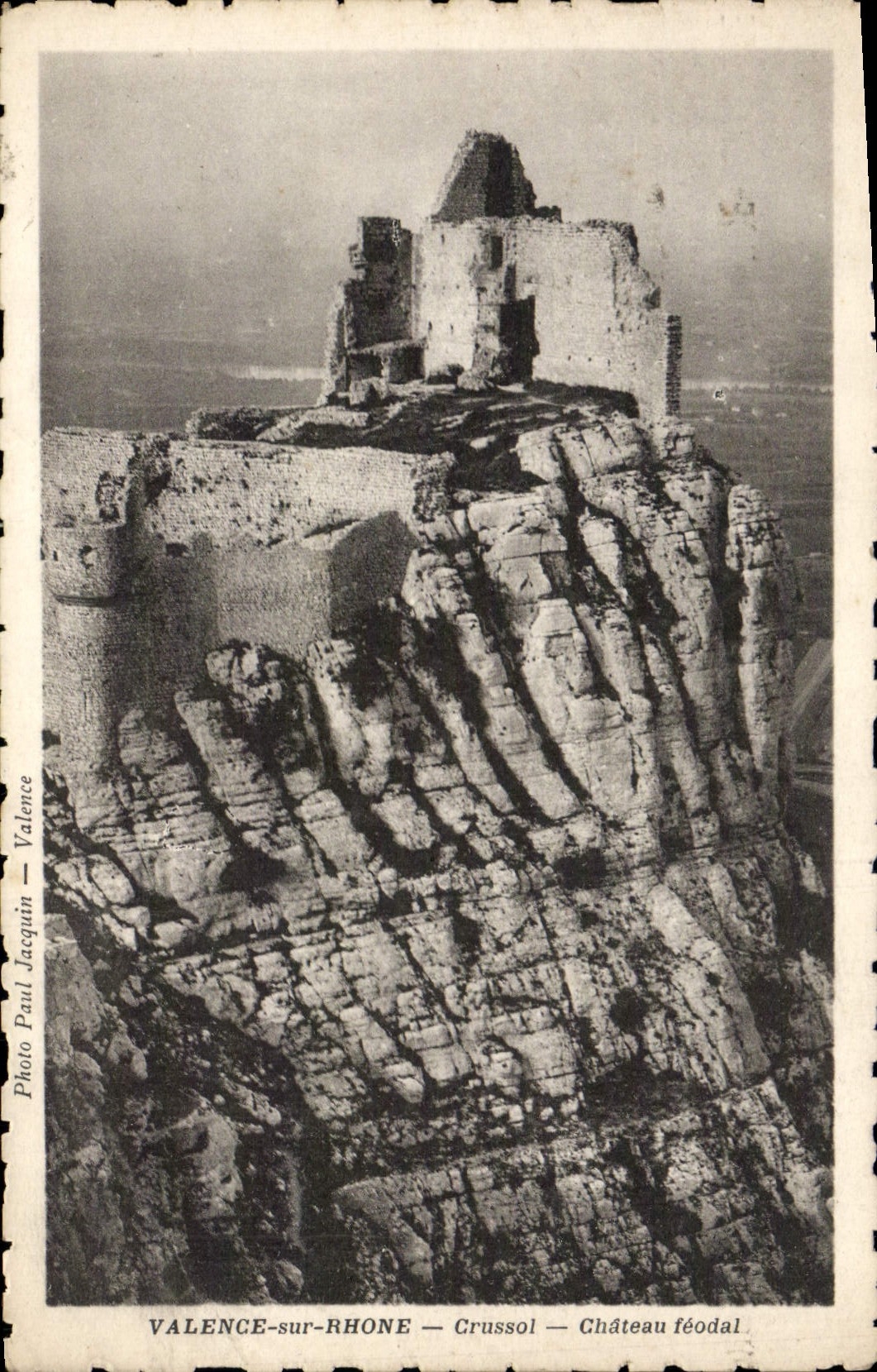 VINTAGE POSTCARD Valence On the Rhone Crussol Feudal Castle