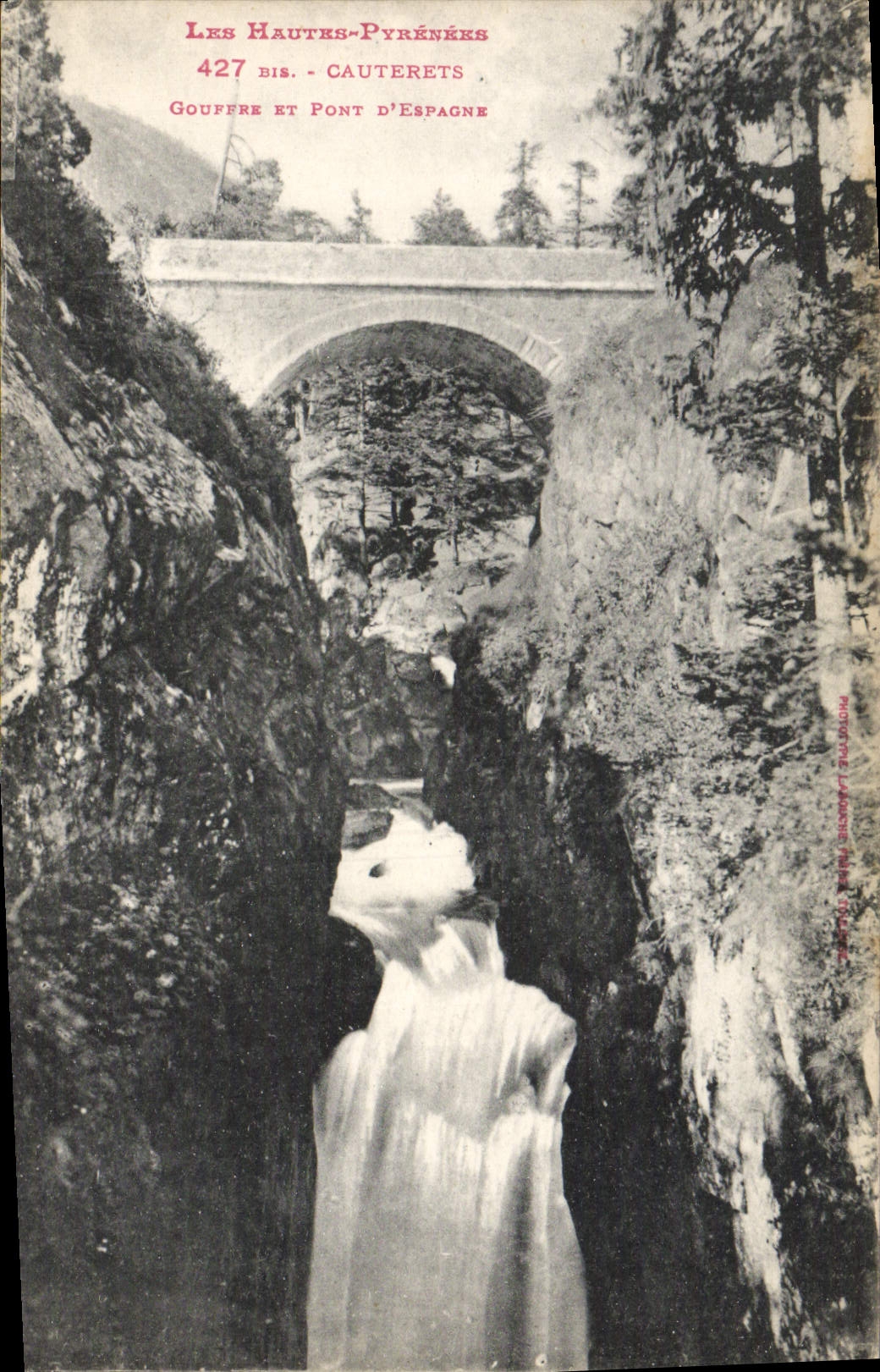 VINTAGE POSTCARD Cauterets Pit And Pont of Spain