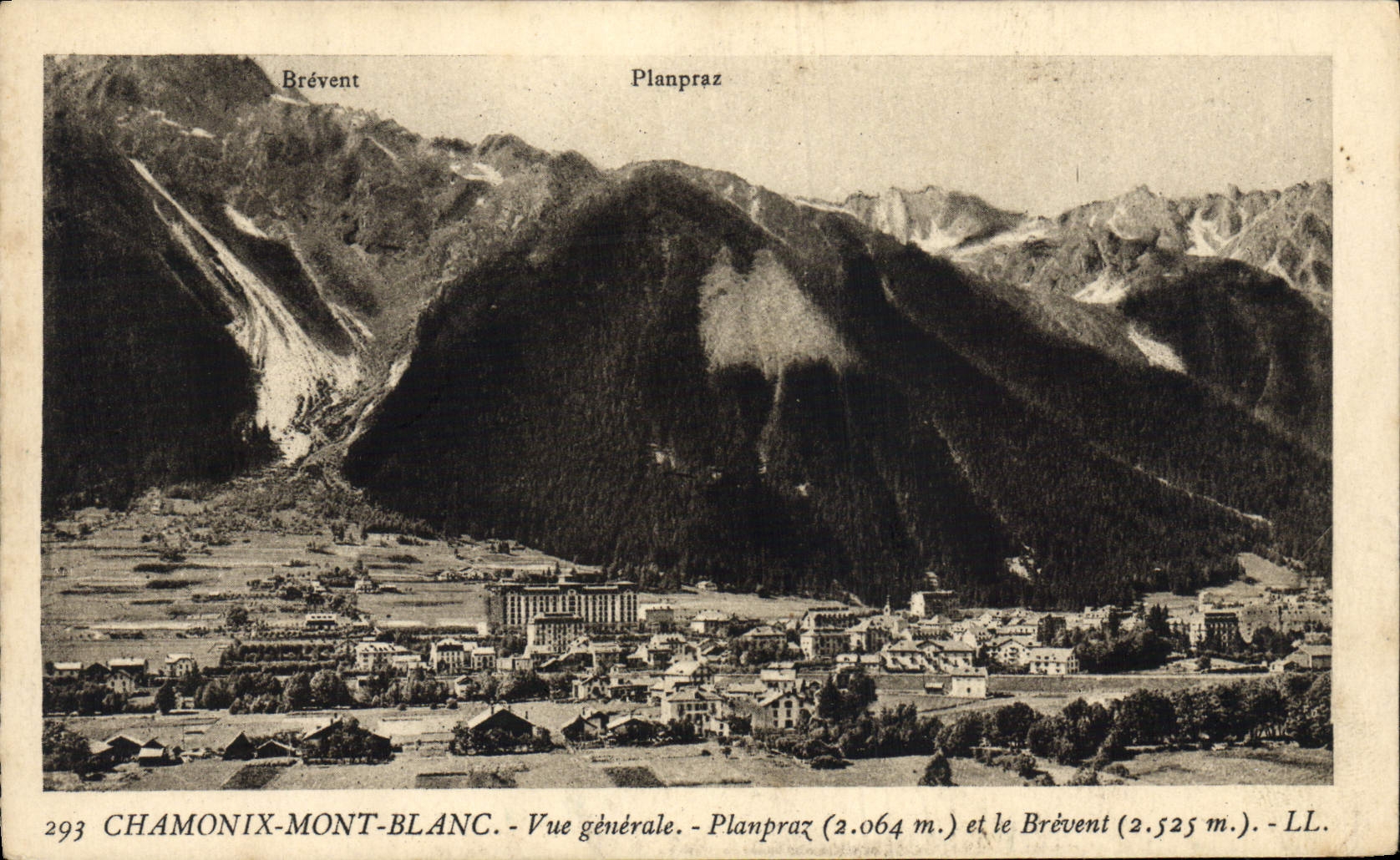 La POSTAL Chamonix Mont Blanc de la VENDIMIA ve Planpraz y Brevent