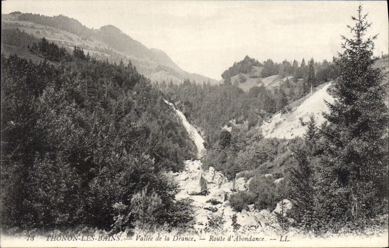 VINTAGE POSTCARD Thonon Les Bains Valley of Drance Road of Abundance