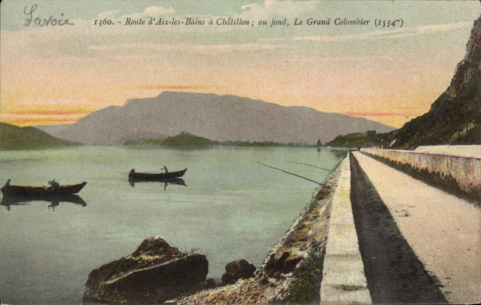 VINTAGE POSTCARD Route of Aix Les Bains has Chatillon at the bottom the Large Dovecote