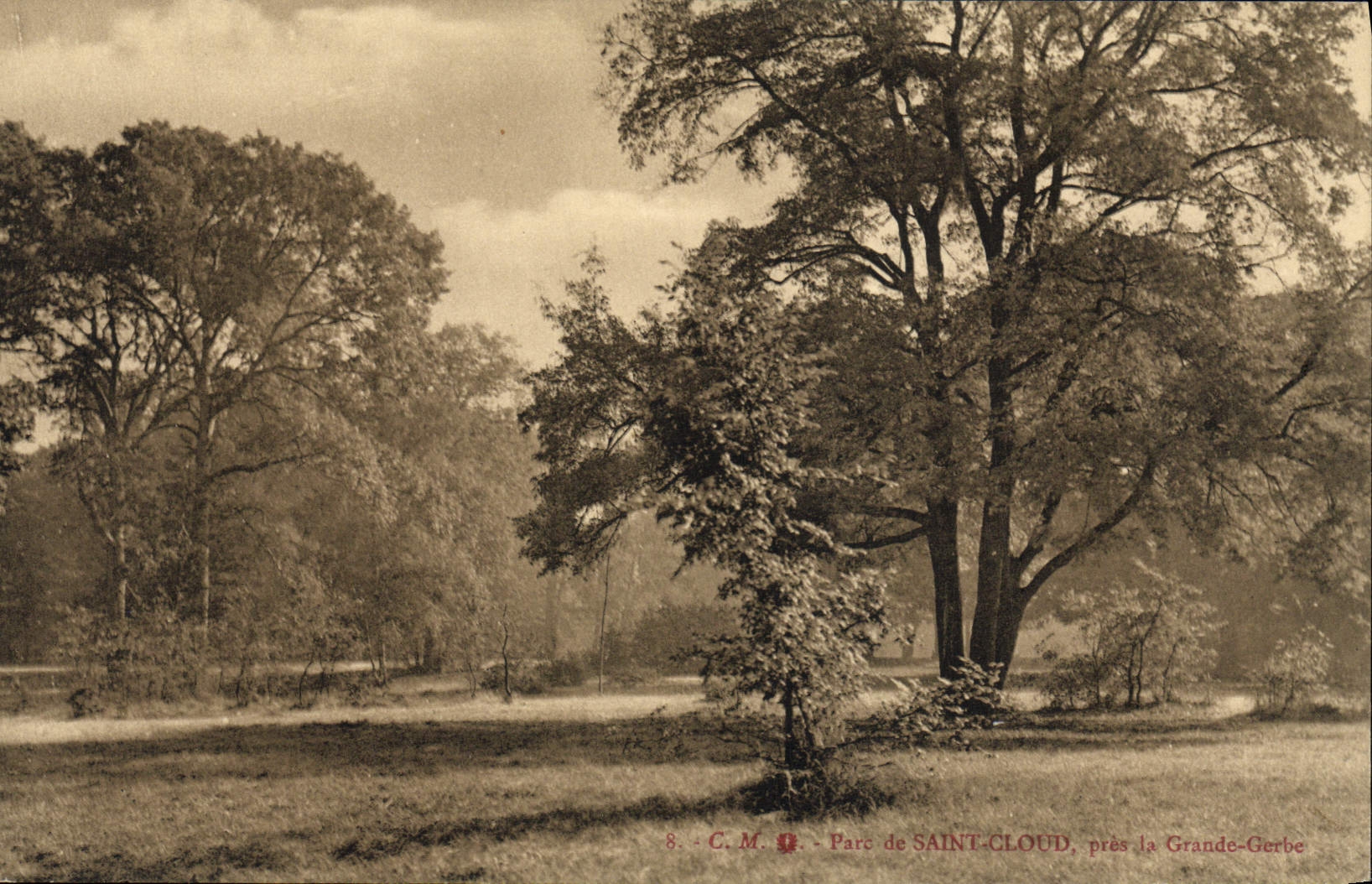 Parque de la POSTAL de la VENDIMIA de la nube de cierre Saint la gavilla grande