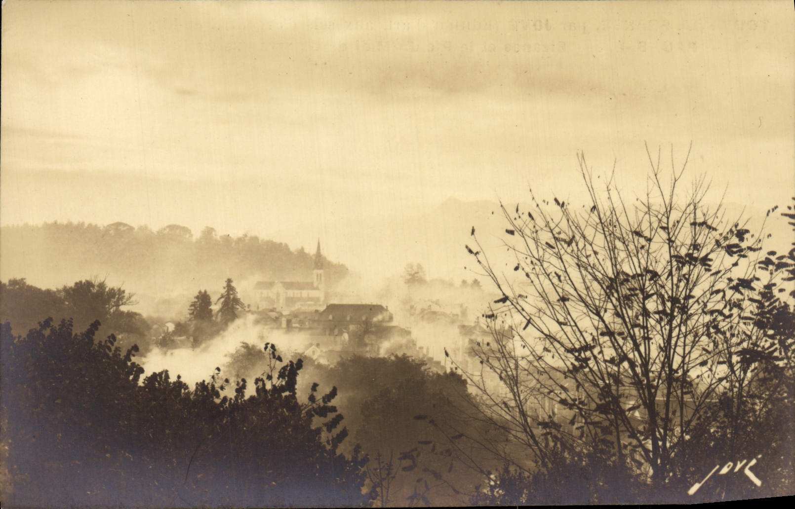 VINTAGE POSTCARD Pau Bizanos and the Peak of the South of Bigorre seen of the Palate of Winter