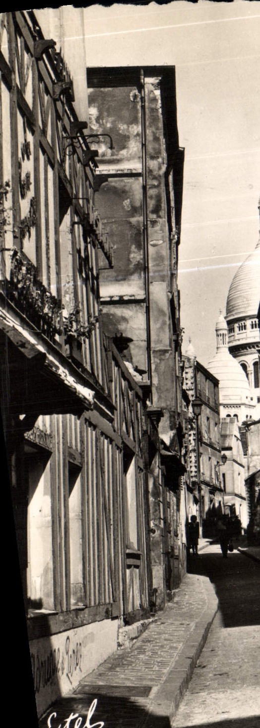 MODERN CARD Paris the Montmartre Old man the Rustic Street Holy Children
