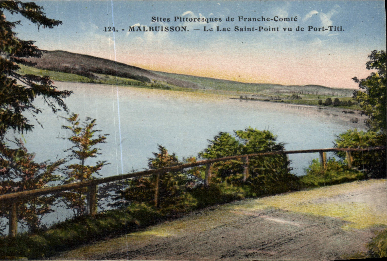 VINTAGE POSTCARD Malbuisson the Holy Lake Point seen of the Port Titi