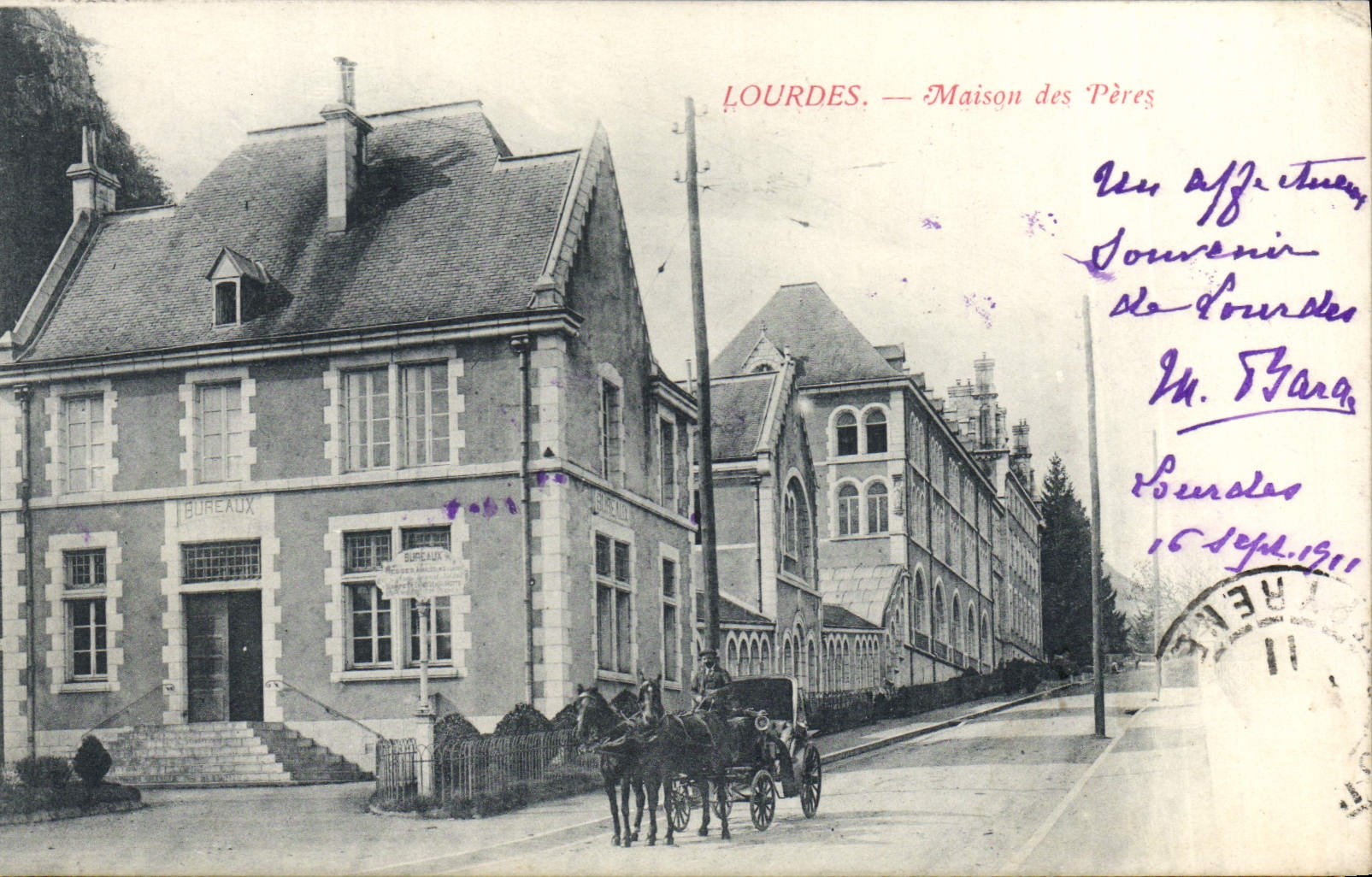 VINTAGE POSTCARD Heavy House of the Fathers Coach Horse