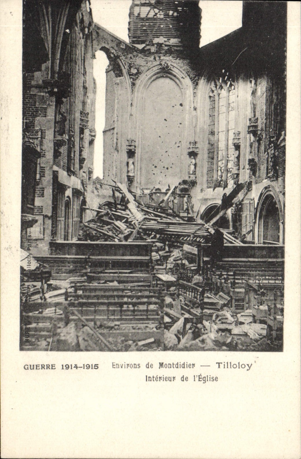 CPA Environs de Montdidier Tilloloy Interieur de l'eglise Militaria