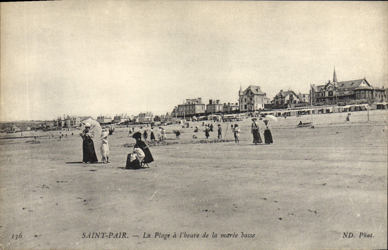 VINTAGE POSTCARD Holy Par the Beach with beure of the Low Marie