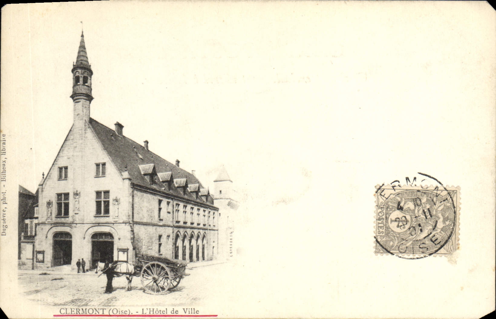 VINTAGE POSTCARD Clermont the Town hall