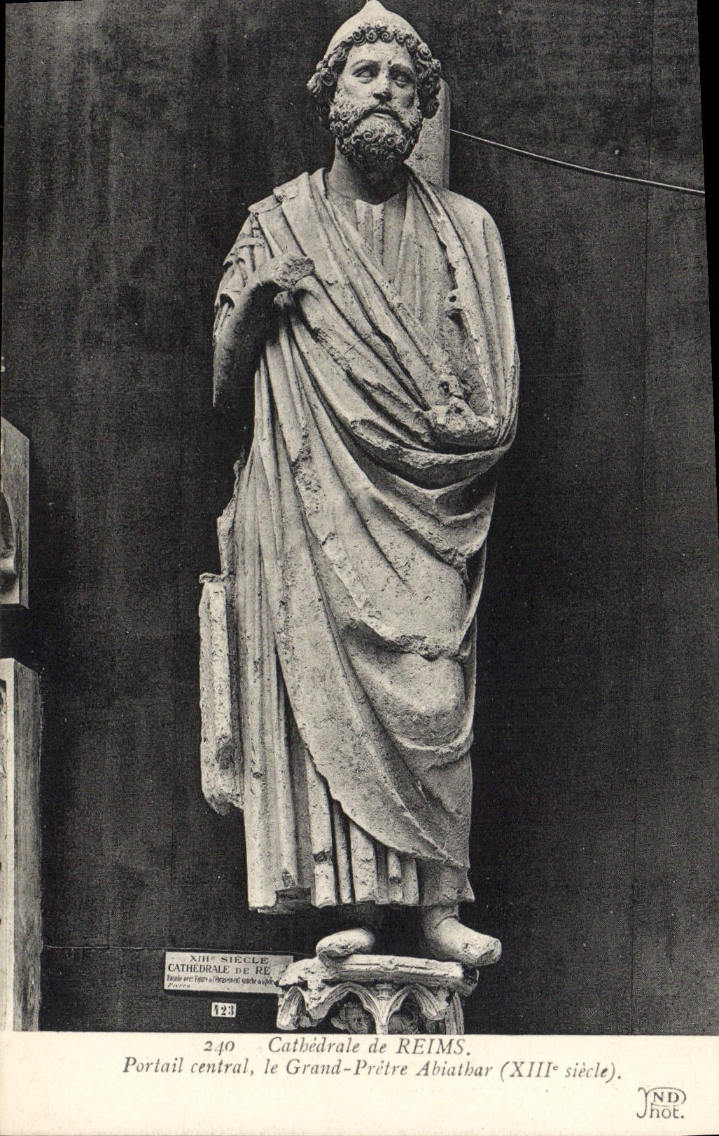 VINTAGE POSTCARD Cathedral of Rheims Central Gate the Large Abiathar Priest