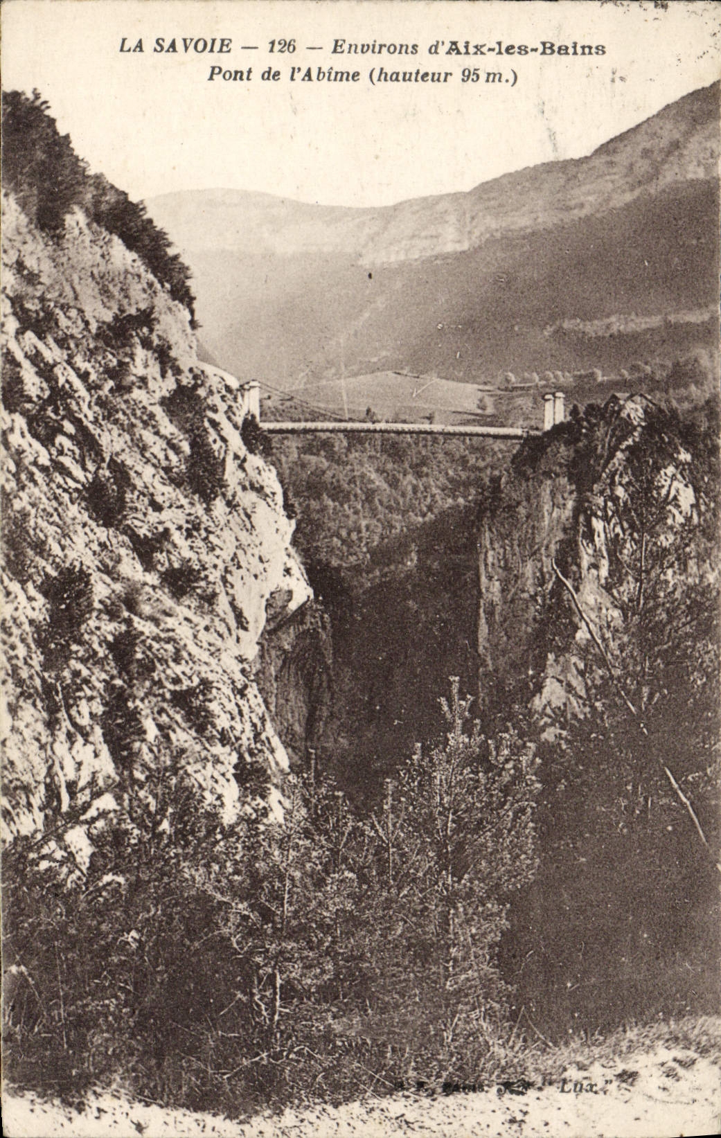 VINTAGE POSTCARD Savoy Surroundings of Aix Les Bains Bridge of the Abyss