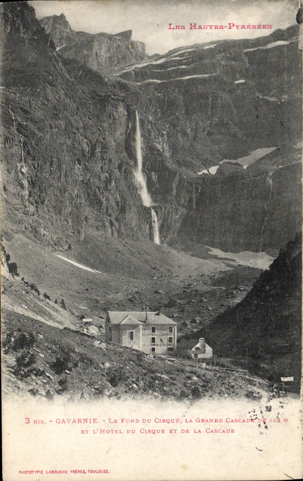 CPA Gavarnie Le fond du Cinque La Grande Cascade et l'hotel du cirque et de la Cascade