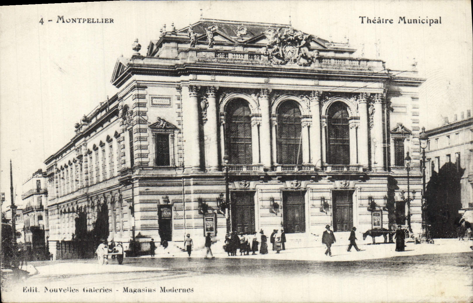VINTAGE POSTCARD Montpellier Municipal Theater