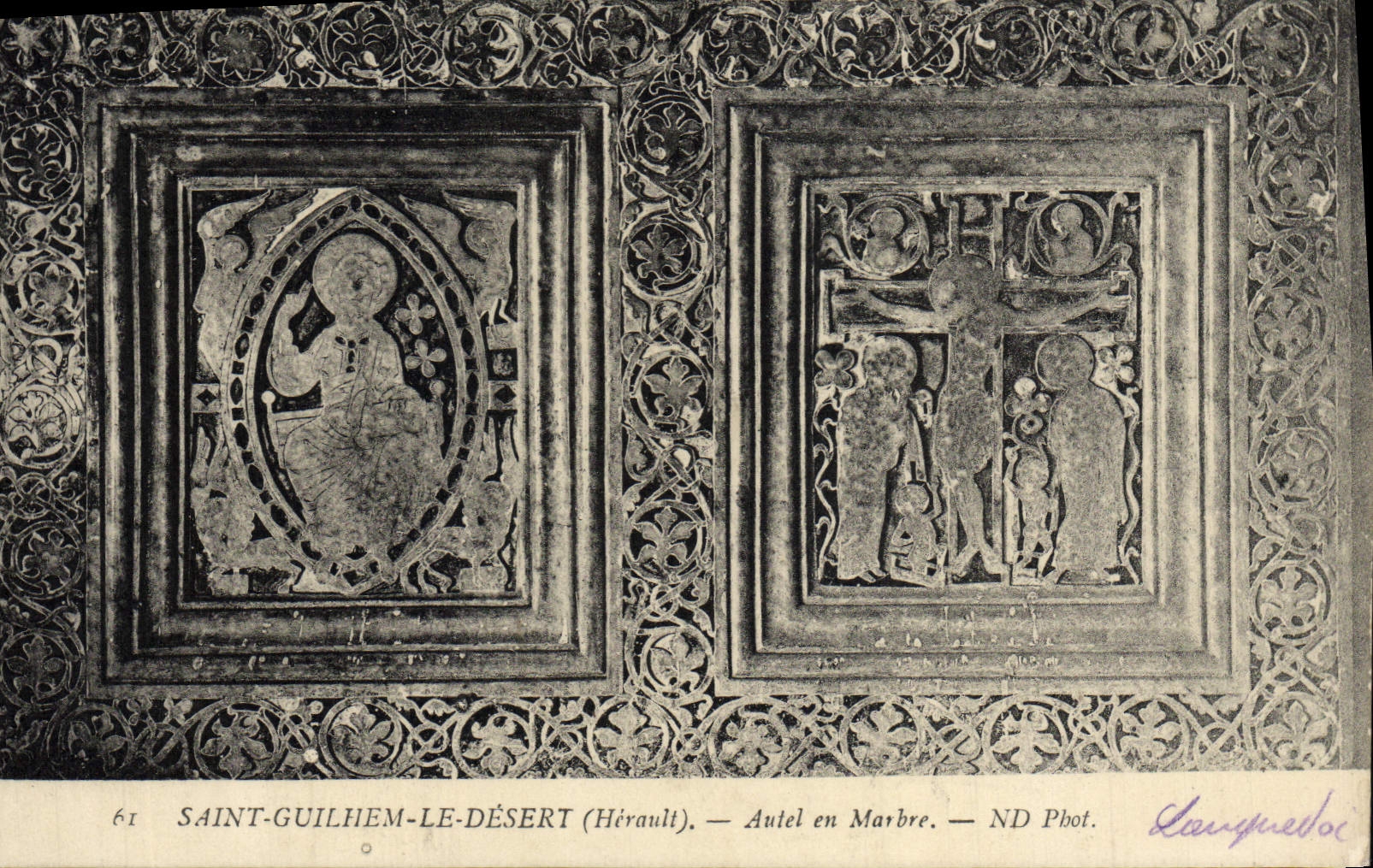 VINTAGE POSTCARD Saint Guilhen Serves It Marble Furnace bridge