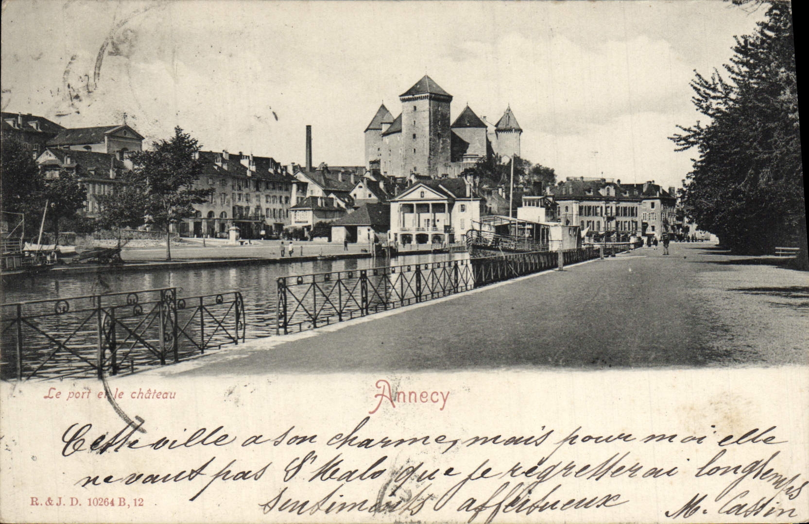 CPA Annecy Le port et le chateau