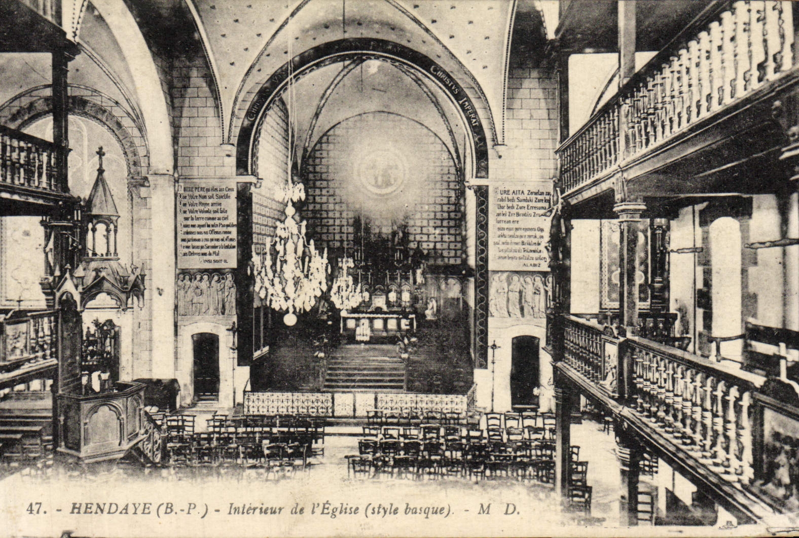 CPA Hendaye Interieur de L'Eglise