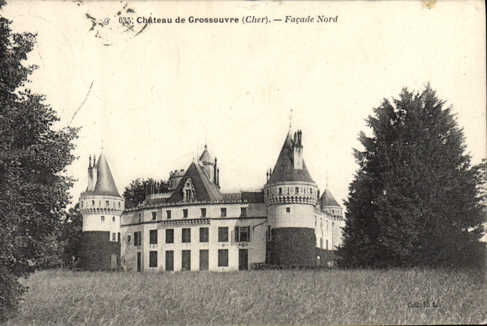VINTAGE POSTCARD Castle of Northern Grossouvre Frontage