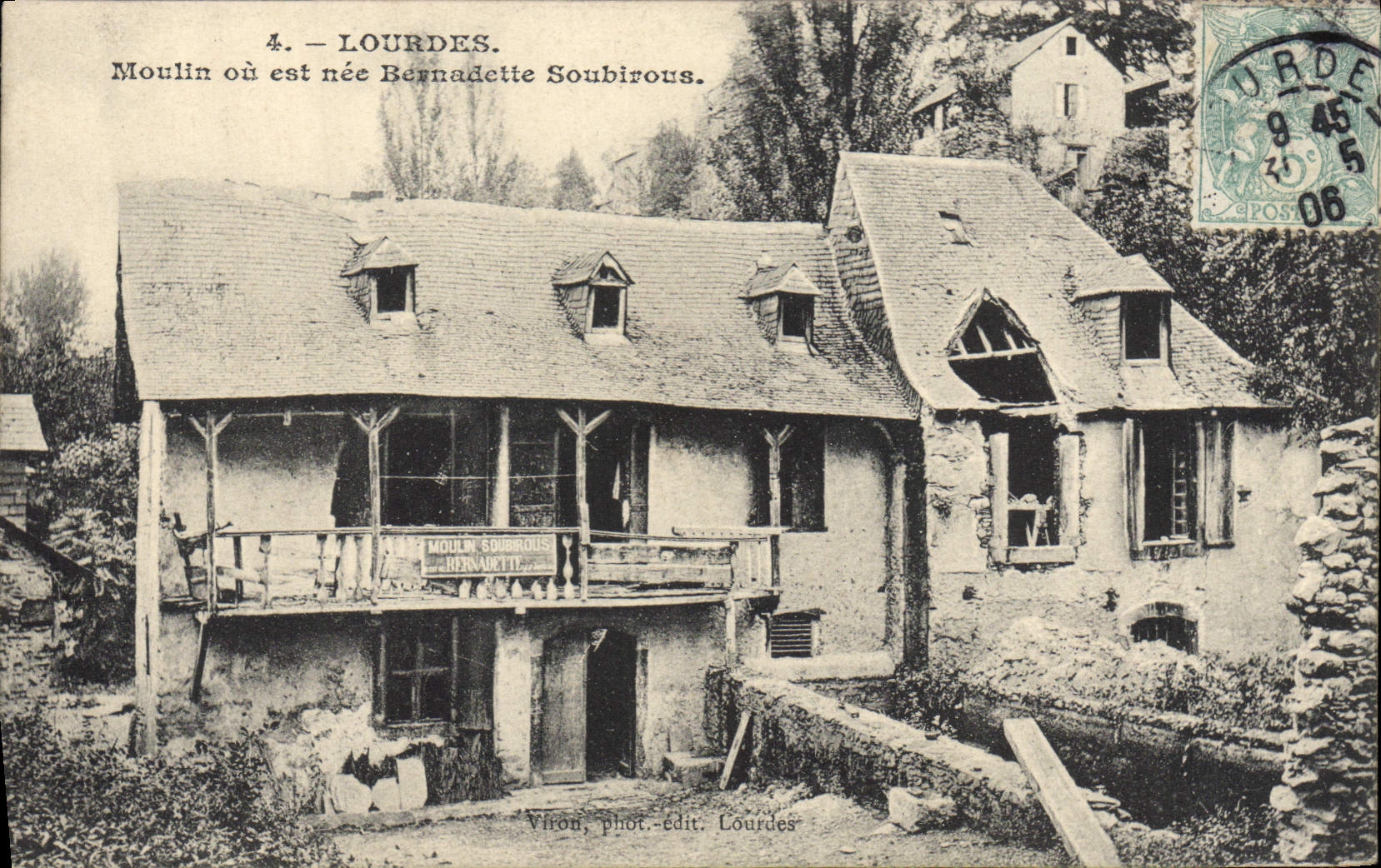 El molino pesado de la POSTAL de la VENDIMIA o era Bernadette nata Soubirous