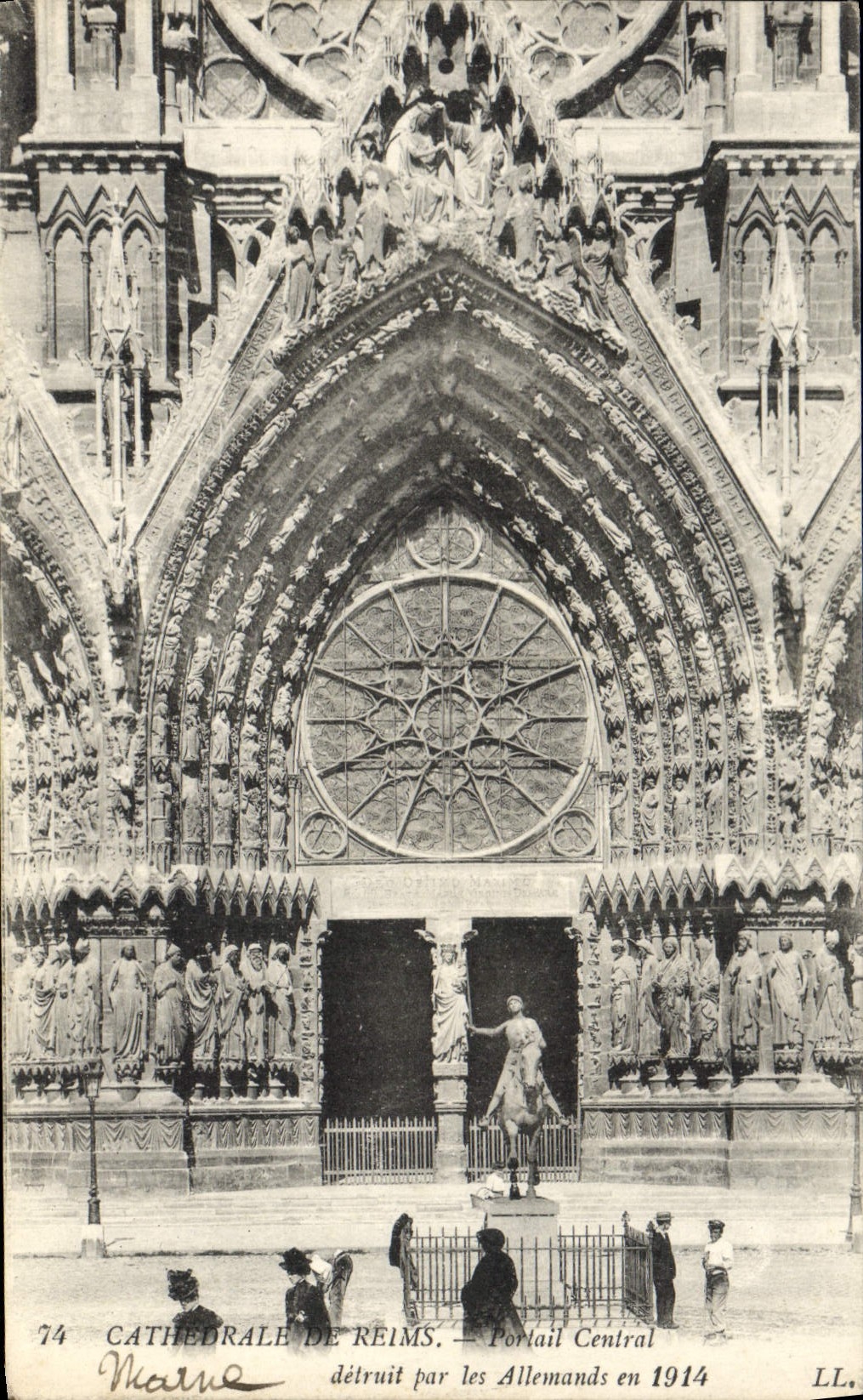 CPA Cathedrale de Reims Portail Central
