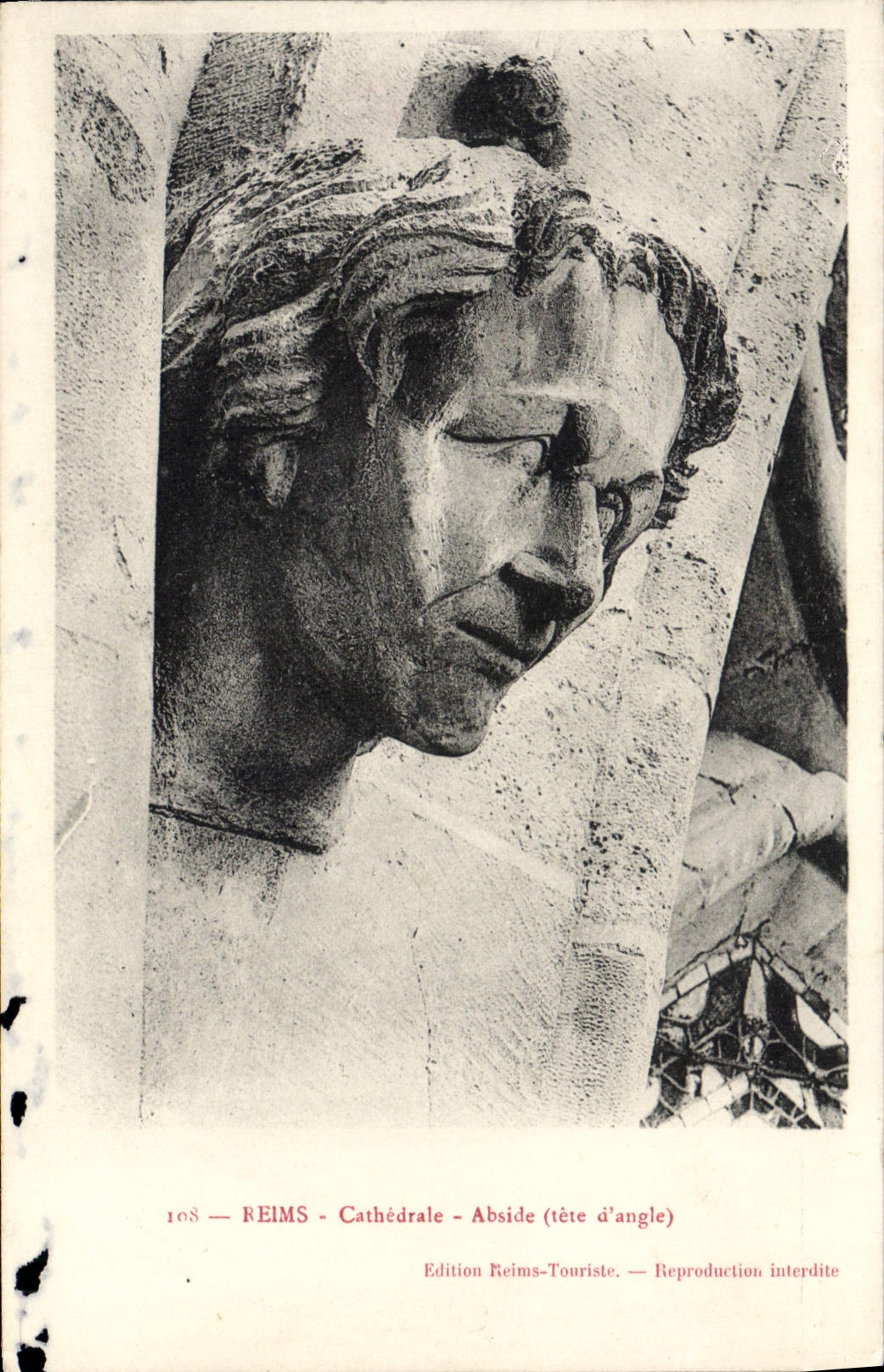 VINTAGE POSTCARD Cathedral of Rheims Apse Head of angle