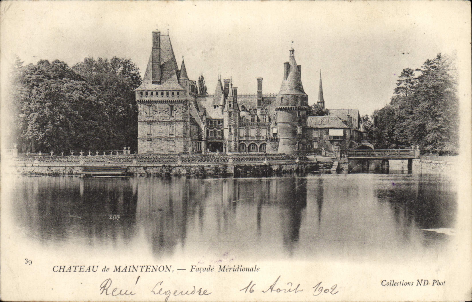 Castillo de la POSTAL de la VENDIMIA del ataque frontal más situado más al sur de Maintenon