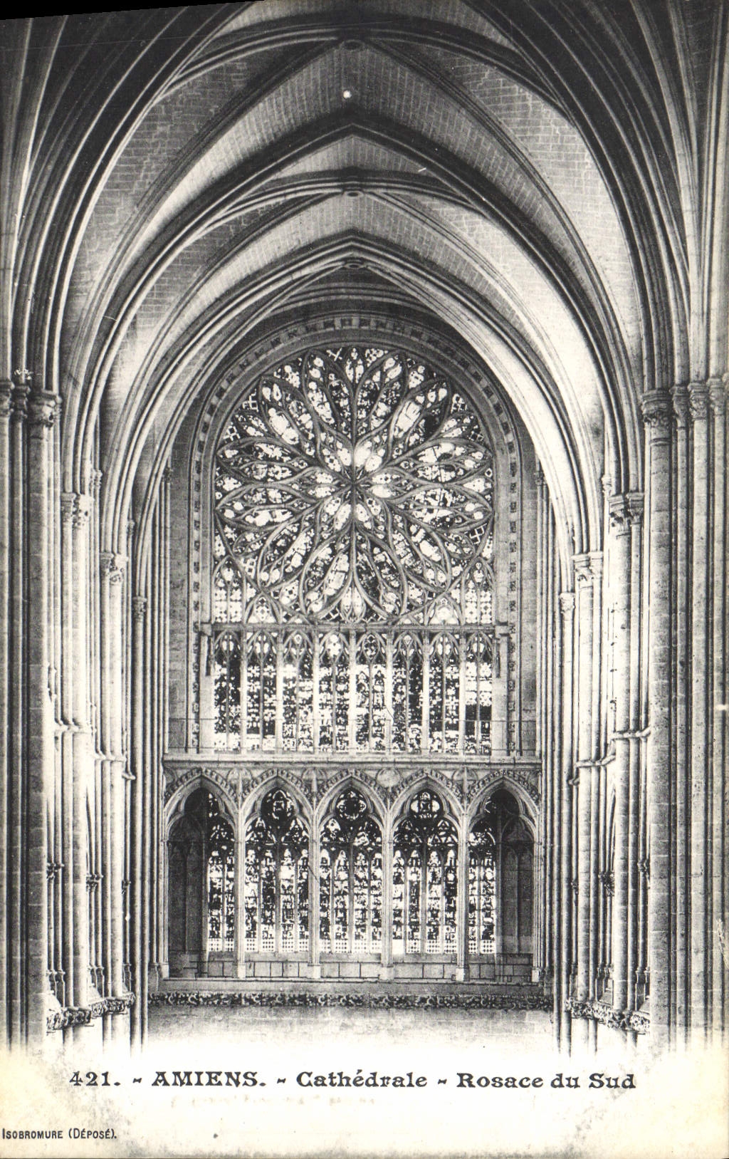 VINTAGE POSTCARD Amiens Cathedral Rosette of the South
