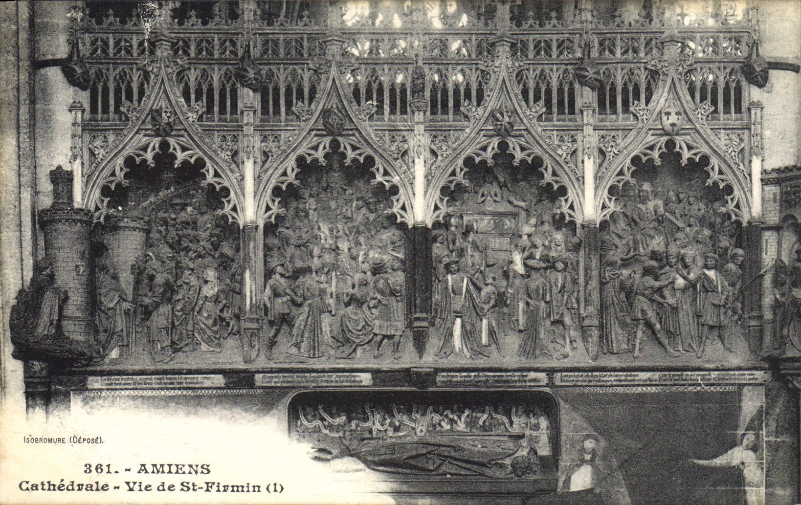 VINTAGE POSTCARD Amiens Cathedral Life of Firmin Saint