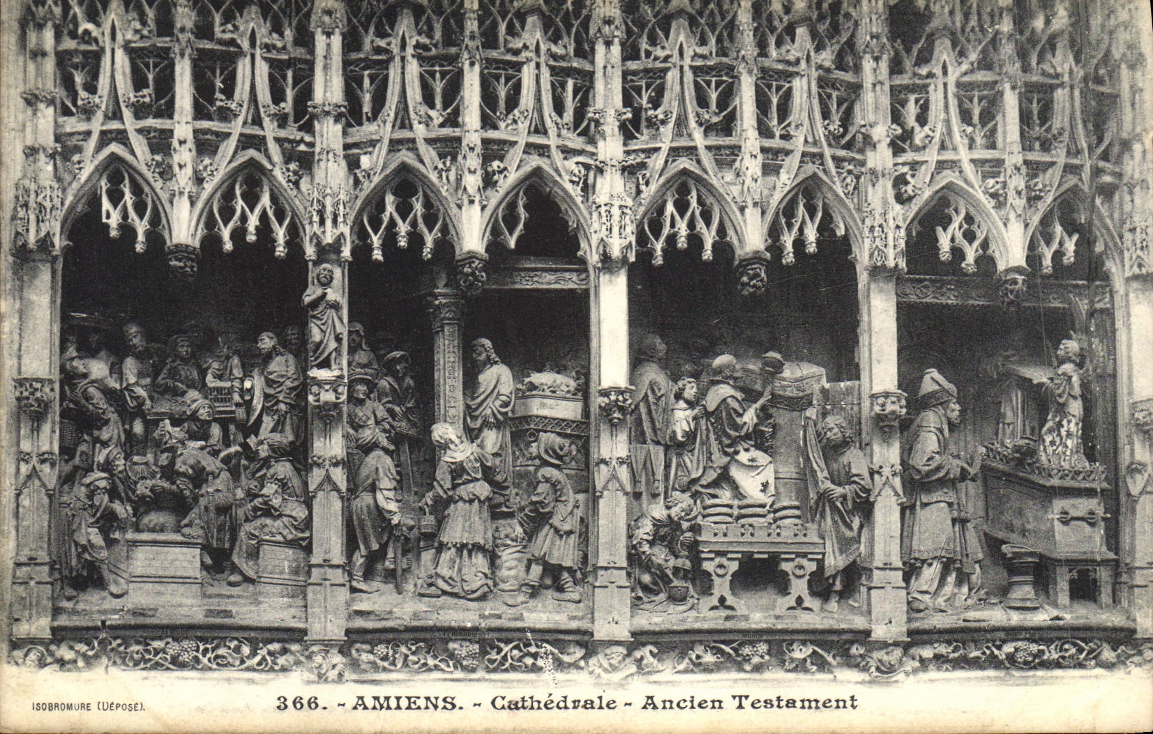 VINTAGE POSTCARD Amiens Cathedral Old Testament