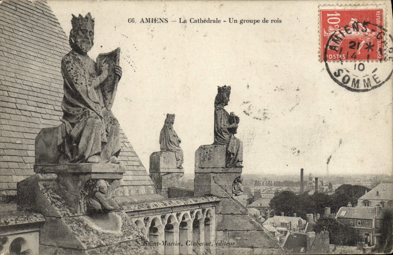 VINTAGE POSTCARD Amiens Cathedral a Group of kings