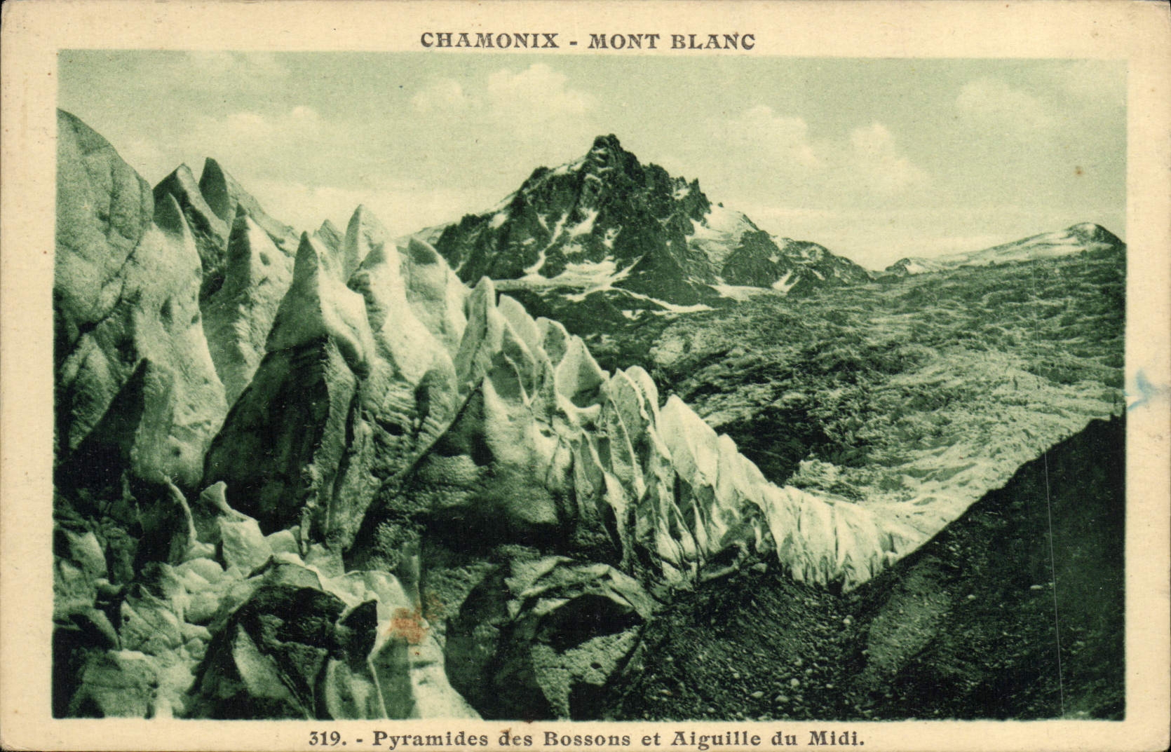 CPA Chamonix Mont Blanc Pyramides des Bossons et Aiguille du Midi