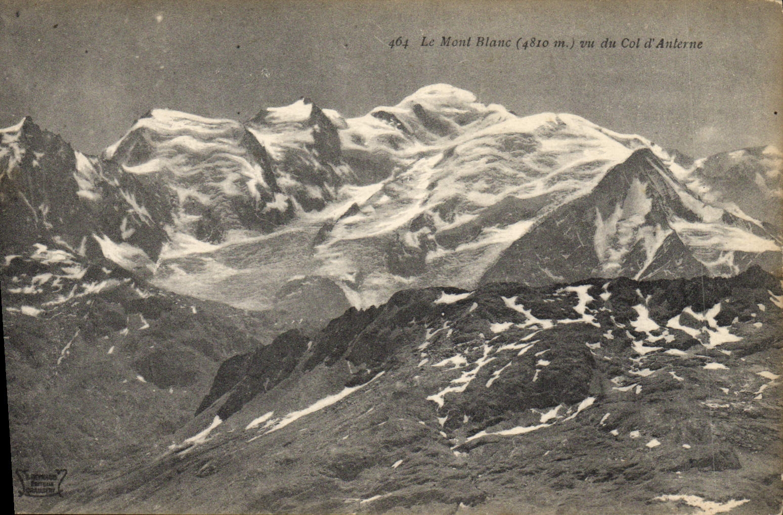 POSTAL de la VENDIMIA Mont Blanc visto del collar de Anterne